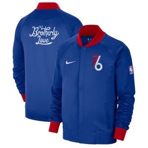 Men's Philadelphia 76ers “Brotherly Love” Nike Blue 2022/23 Jacket. Large NWT